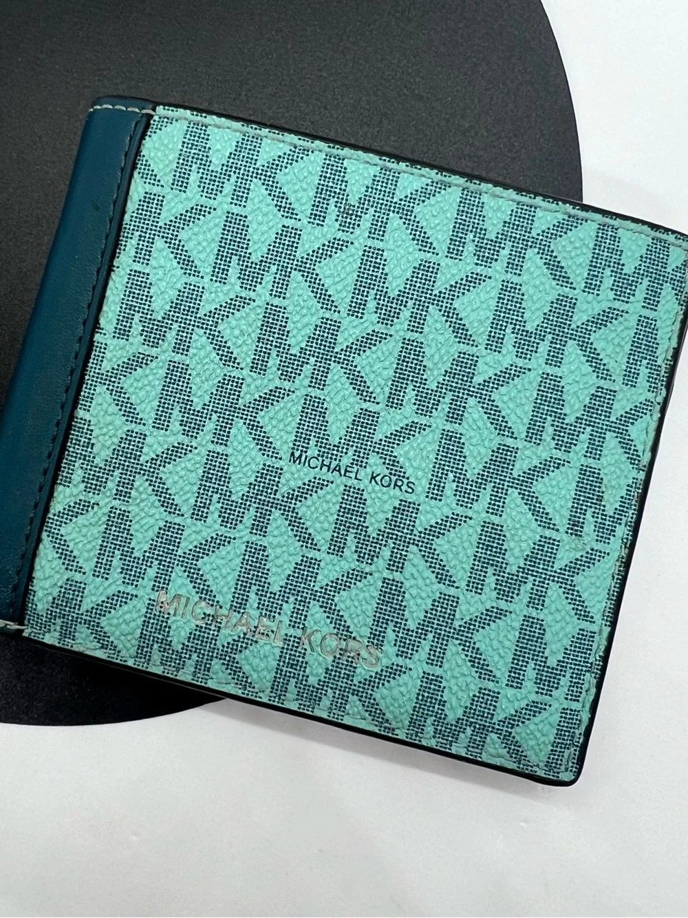Michael Kors Men’s MK Logo Wallet in Teal and Dark Teal